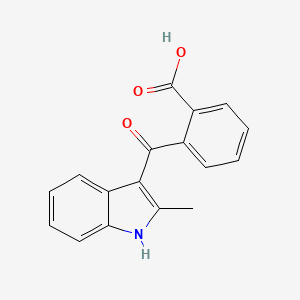 molecular formula C17H13NO3 B8527018 Benzoic acid, 2-[(2-methyl-1H-indol-3-yl)carbonyl]- CAS No. 54006-71-2