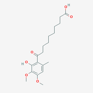 molecular formula C19H28O6 B8527026 9-(2-Hydroxy-3,4-dimethoxy-6-methylbenzoyl)nonanoic acid 