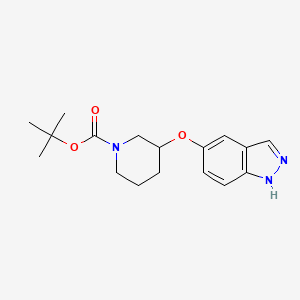 molecular formula C17H23N3O3 B8527032 1-Piperidinecarboxylic acid,3-(1h-indazol-5-yloxy)-,1,1-dimethylethyl ester 