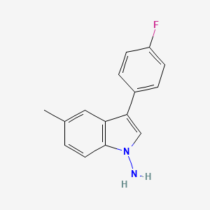 molecular formula C15H13FN2 B8527053 1-Amino-3-(4-fluorophenyl)-5-methyl-1H-indole 