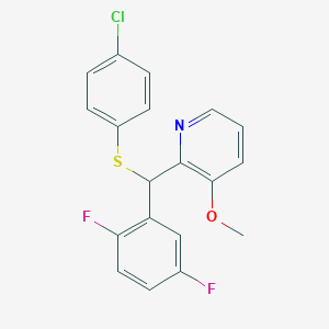 molecular formula C19H14ClF2NOS B8527107 2-{[(4-Chlorophenyl)sulfanyl](2,5-difluorophenyl)methyl}-3-methoxypyridine CAS No. 558462-74-1