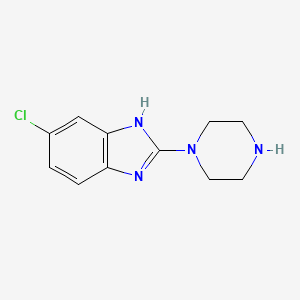 molecular formula C11H13ClN4 B8527117 5-Chloro-2-piperazin-1-yl-1H-benzimidazole 