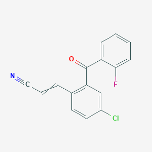 molecular formula C16H9ClFNO B8527123 3-[4-Chloro-2-(2-fluorobenzoyl)phenyl]prop-2-enenitrile CAS No. 81992-98-5