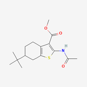 molecular formula C16H23NO3S B8527125 Methyl 2-acetamido-6-tert-butyl-4,5,6,7-tetrahydrobenzo[b]thiophene-3-carboxylate 