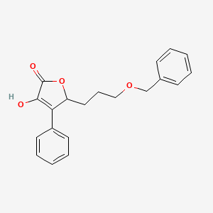 molecular formula C20H20O4 B8527277 5-[3-(Benzyloxy)propyl]-3-hydroxy-4-phenylfuran-2(5H)-one CAS No. 90055-23-5