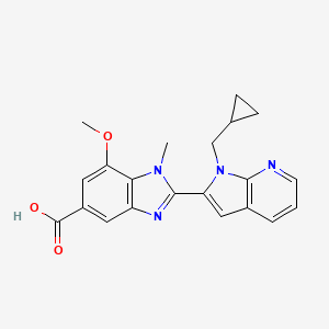molecular formula C21H20N4O3 B8527295 2-(1-(Cyclopropylmethyl)-1H-pyrrolo[2,3-b]pyridin-2-yl)-7-methoxy-1-methyl-1H-benzo[d]imidazole-5-carboxylic acid 