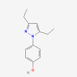 molecular formula C13H16N2O B8527296 4-(3,5-Diethylpyrazol-1-yl)phenol 