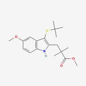 Methyl 3-{5-methoxy-3-[(2-methyl-2-propanyl)sulfanyl]-1H-indol-2-yl}-2,2-dimethylpropanoate