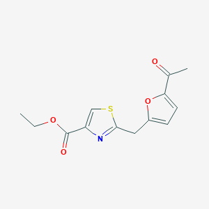 molecular formula C13H13NO4S B8527385 2-(5-Acetyl-furan-2-ylmethyl)-thiazole-4-carboxylic acid ethyl ester 