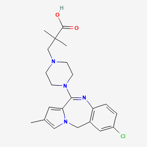 molecular formula C22H27ClN4O2 B8527401 1-Piperazinepropanoic acid, 4-(7-chloro-2-methyl-5H-pyrrolo[2,1-c][1,4]benzodiazepin-11-yl)-alpha,alpha-dimethyl- 