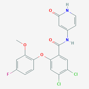 molecular formula C19H13Cl2FN2O4 B8527406 4,5-Dichloro-N-(1,2-dihydro-2-oxo-4-pyridinyl)-2-(4-fluoro-2-methoxyphenoxy)benzamide 