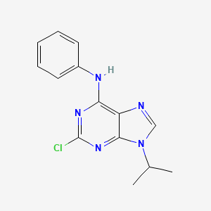 molecular formula C14H14ClN5 B8527421 2-Chloro-6-anilino-9-isopropylpurine 