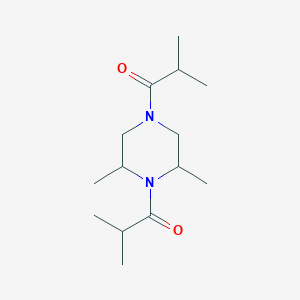 molecular formula C14H26N2O2 B8527428 1,4-Di(2-methylpropionyl)-2,6-dimethylpiperazine CAS No. 90043-76-8