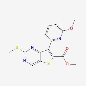 molecular formula C15H13N3O3S2 B8527430 methyl 7-(6-methoxypyridin-2-yl)-2-methylsulfanylthieno[3,2-d]pyrimidine-6-carboxylate CAS No. 1462949-97-8