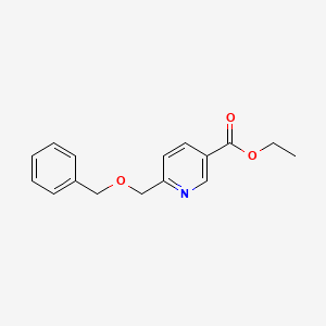 molecular formula C16H17NO3 B8527474 Ethyl 2-Benzyloxymethyl-5-pyridinecarboxylate CAS No. 552299-74-8