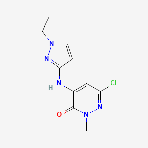 molecular formula C10H12ClN5O B8527475 6-Chloro-4-(1-ethyl-1H-pyrazol-3-ylamino)-2-methylpyridazin-3 (2H)-one 