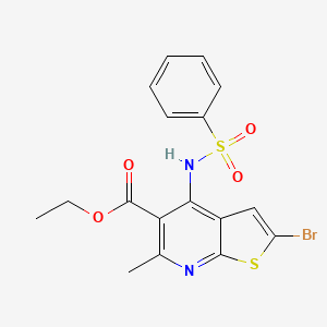Ethyl 2-bromo-6-methyl-4-[(phenylsulfonyl)amino]thieno[2,3-b]pyridine-5-carboxylate