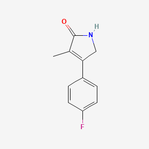 molecular formula C11H10FNO B8527494 4-(4-fluorophenyl)-1,5-dihydro-3-methyl-2H-pyrrol-2-one 