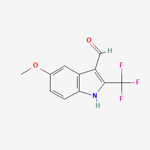 molecular formula C11H8F3NO2 B8527544 5-Methoxy-2-trifluoromethyl-indole-3-carbaldehyde 
