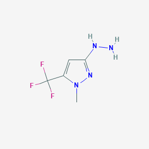 molecular formula C5H7F3N4 B8527628 3-Hydrazino-1-methyl-5-trifluoromethylpyrazole 