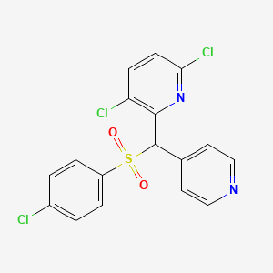 molecular formula C17H11Cl3N2O2S B8527648 3,6-Dichloro-2-[(4-chlorobenzene-1-sulfonyl)(pyridin-4-yl)methyl]pyridine CAS No. 558465-47-7