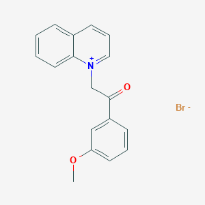 molecular formula C18H16BrNO2 B8527657 1-(3-Methoxyphenacyl)quinolinium bromide 