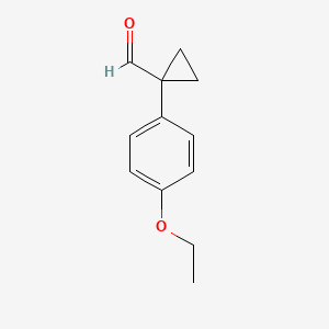 molecular formula C12H14O2 B8527747 1-(4-Ethoxyphenyl)-1-cyclopropanemethanal 