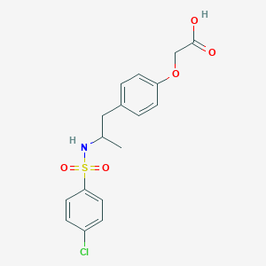 molecular formula C17H18ClNO5S B8527773 (4-{2-[(4-Chlorobenzene-1-sulfonyl)amino]propyl}phenoxy)acetic acid CAS No. 114917-46-3