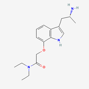 molecular formula C17H25N3O2 B8527817 (R)-2-[3-(2-aminopropyl)-1H-indol-7-yloxy]-N,N-diethyl-acetamide CAS No. 244081-40-1