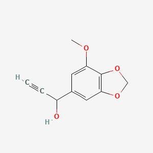 molecular formula C11H10O4 B8527832 3-Hydroxy-3-(4-methoxy-1,3-benzodioxol-6-yl)-1-propyne 