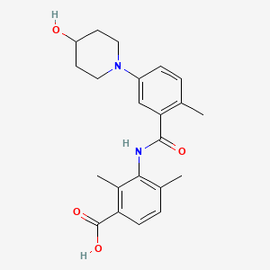 molecular formula C22H26N2O4 B8527867 3-[[5-(4-Hydroxy-1-piperidyl)-2-methyl-benzoyl]amino]-2,4-dimethyl-benzoic acid 