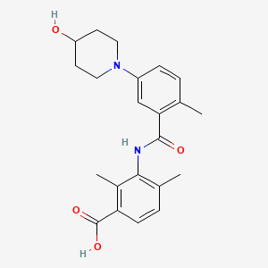 3-[[5-(4-hydroxypiperidin-1-yl)-2-methylbenzoyl]amino]-2,4-dimethylbenzoic acid