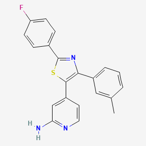 molecular formula C21H16FN3S B8527913 4-[2-(4-Fluorophenyl)-4-(3-methylphenyl)-1,3-thiazol-5-YL]-2-pyridylamine CAS No. 303162-45-0