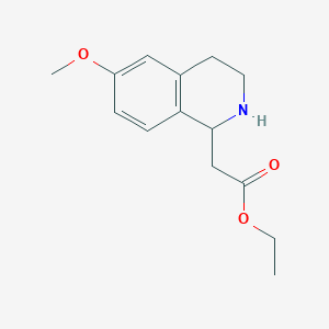 molecular formula C14H19NO3 B8527916 1-Isoquinolineacetic acid,1,2,3,4-tetrahydro-6-methoxy-,ethyl ester 