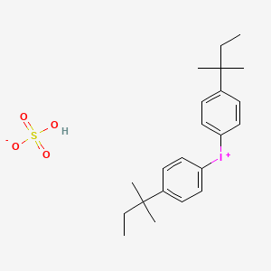 molecular formula C22H31IO4S B8527950 Bis[4-(2-methylbutan-2-yl)phenyl]iodanium hydrogen sulfate CAS No. 279218-84-7