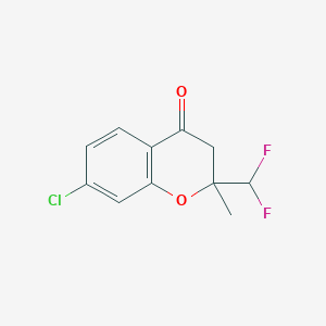 molecular formula C11H9ClF2O2 B8527955 7-Chloro-2-(difluoromethyl)-2-methylchroman-4-one 