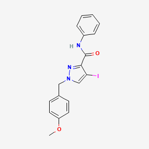 1h-Pyrazole-3-carboxamide,4-iodo-1-[(4-methoxyphenyl)methyl]-n-phenyl-