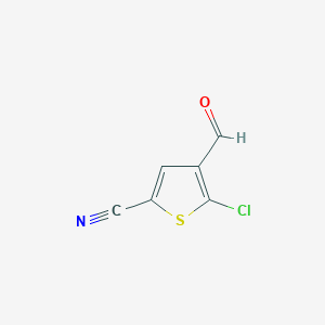 molecular formula C6H2ClNOS B8527985 5-Chloro-4-formylthiophene-2-carbonitrile 