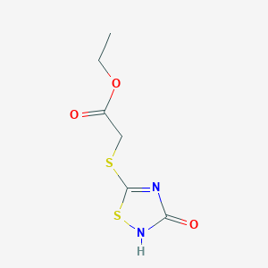 molecular formula C6H8N2O3S2 B8528031 Ethyl [(3-oxo-2,3-dihydro-1,2,4-thiadiazol-5-yl)sulfanyl]acetate CAS No. 61516-10-7