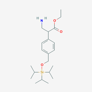 molecular formula C21H37NO3Si B8528037 Ethyl 3-amino-2-(4-((triisopropylsilyloxy)methyl)phenyl)propanoate 