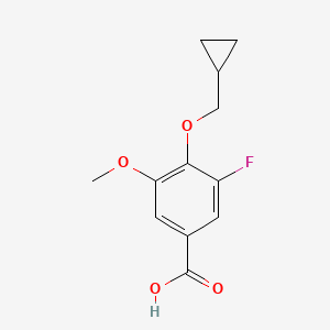 molecular formula C12H13FO4 B8528041 4-(cyclopropylmethoxy)-3-fluoro-5-methoxybenzoic Acid 