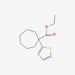 molecular formula C14H20O2S B8528054 1-Thiophen-2-yl-cycloheptanecarboxylic acid ethyl ester 