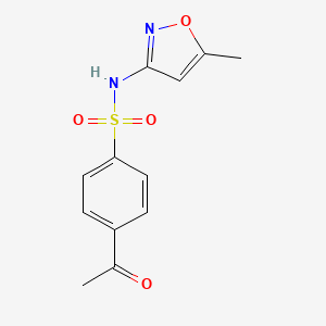 molecular formula C12H12N2O4S B8528069 4-acetyl-N-(5-methylisoxazole-3-yl)benzenesulfonamide 