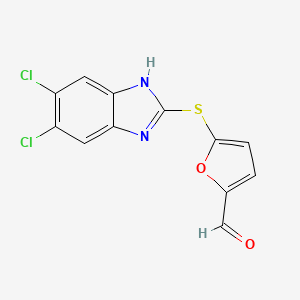 5-[(5,6-Dichloro-1H-benzimidazol-2-yl)sulfanyl]furan-2-carbaldehyde