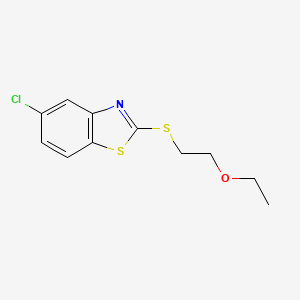 molecular formula C11H12ClNOS2 B8528146 5-Chloro-2-[(2-ethoxyethyl)thio]benzothiazole 