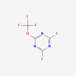 molecular formula C4F5N3O B8528214 1,3,5-Triazine, 2,4-difluoro-6-(trifluoromethoxy)- CAS No. 139996-23-9