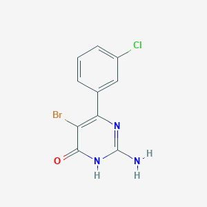 molecular formula C10H7BrClN3O B8528257 2-Amino-5-bromo-6-(m-chlorophenyl)-4-pyrimidinol 
