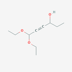 molecular formula C10H18O3 B8528268 6,6-Diethoxy-4-hexyn-3-ol 