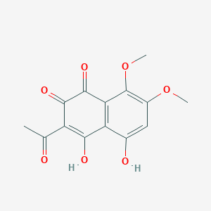molecular formula C14H12O7 B085283 3-Acetyl-4,5-dihydroxy-7,8-dimethoxynaphthalene-1,2-dione CAS No. 14090-53-0