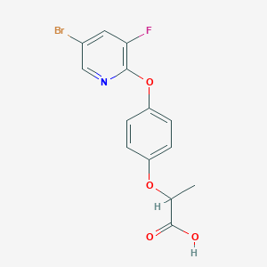 B8528393 2-{4-[(5-Bromo-3-fluoropyridin-2-yl)oxy]phenoxy}propanoic acid CAS No. 89402-45-9